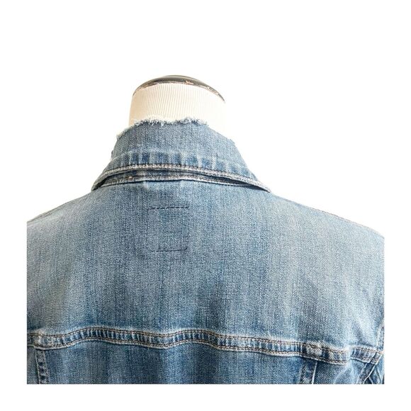 Joe’s Jeans Distressed Jean Jacket Long Sleeve Size XS Grunge Boho Raw Hem - Picture 6 of 14